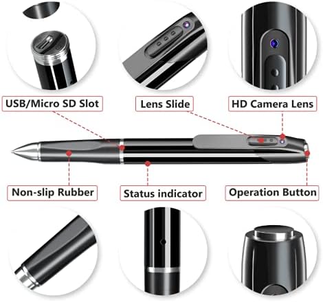 Spy Camera Pen, Spy Camera Full HD 1080P Mini Spy Pen Camera Camcorder Video Recording, Nanny Cam Spy Camera, Small Spy Camera 1080p Video Recorder for Business Meeting