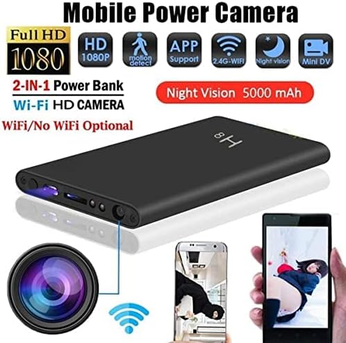 1080P 5000mAh Portable Power Bank WiFi Tersembunyi Mudah Alih Kamera Pengasuh, Kamera Perisik Mini Sempurna untuk Pejabat Rumah dan Penggunaan Luar