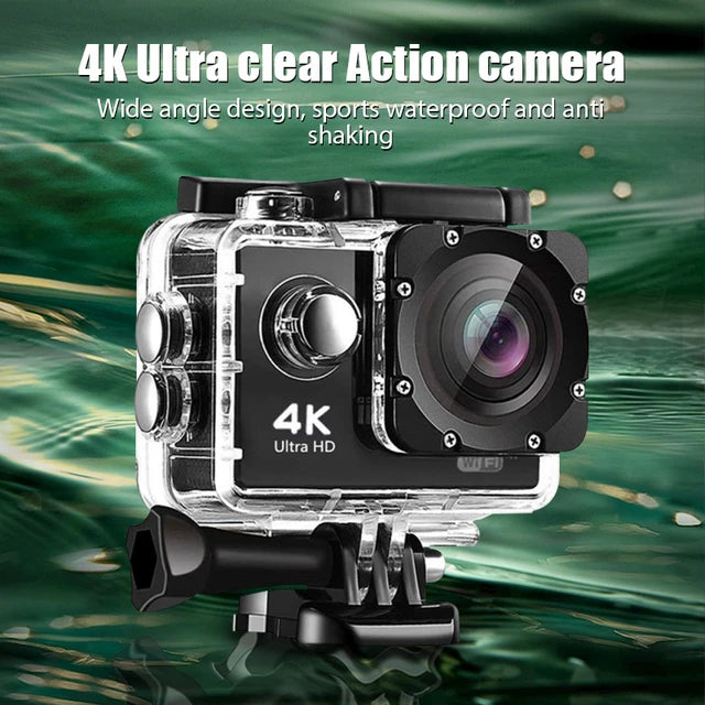 Original Ultra HD 4K Action Camera 1080P WIFI 2.0-inch Screen 170D Waterproof Diving 4K Sports Camera Multi-functional Gro pro