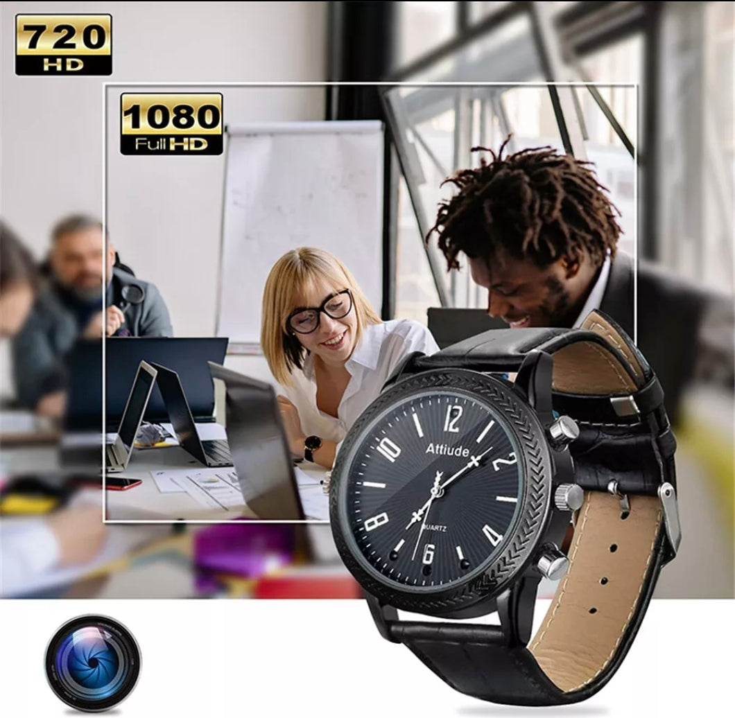 Spy Watch Camera, Portable Camera Spy Watch Hidden Camera that Records Video and Audio, Mini Hidden Spy Camera 32G Built-in Memory, Mini Body Camera with Time Display.