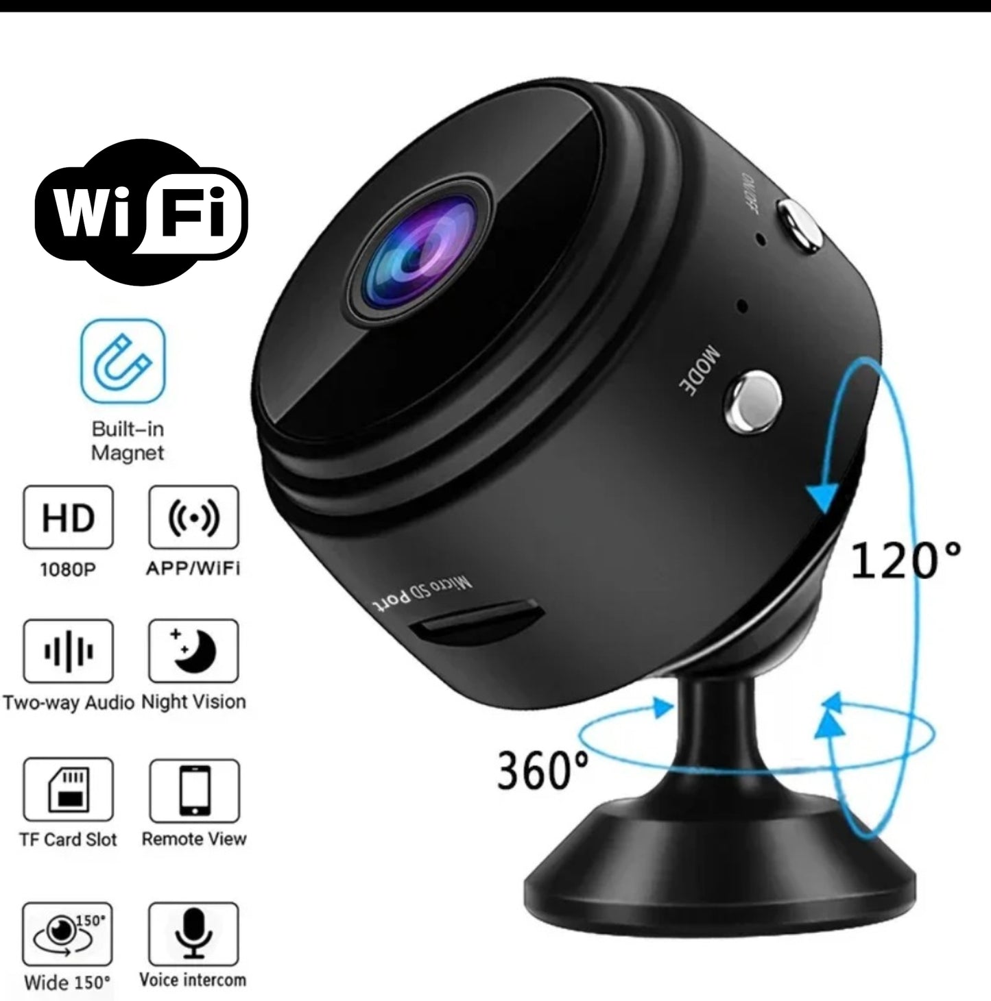 A9 WiFi Mini Camera Wireless Video Recorder Voice Recorder Security Monitoring Camera Smart Home For Infants