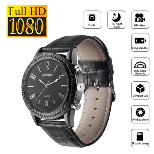 Spy Watch Camera, Portable Camera Spy Watch Hidden Camera that Records Video and Audio, Mini Hidden Spy Camera 32G Built-in Memory, Mini Body Camera with Time Display.